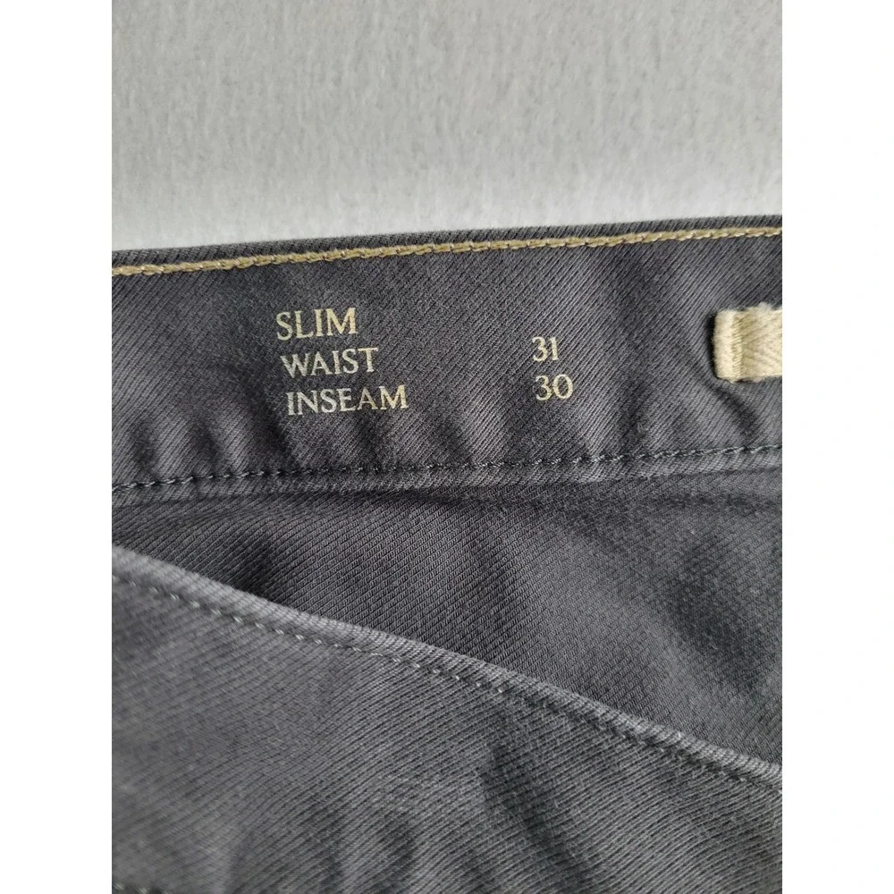 Banana Republic Slim Fit Chino Pants Mens 31x30 Charcoal Gray Stretch Comfort